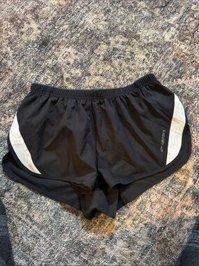 Brooks Black Running Shorts with White Side Panels